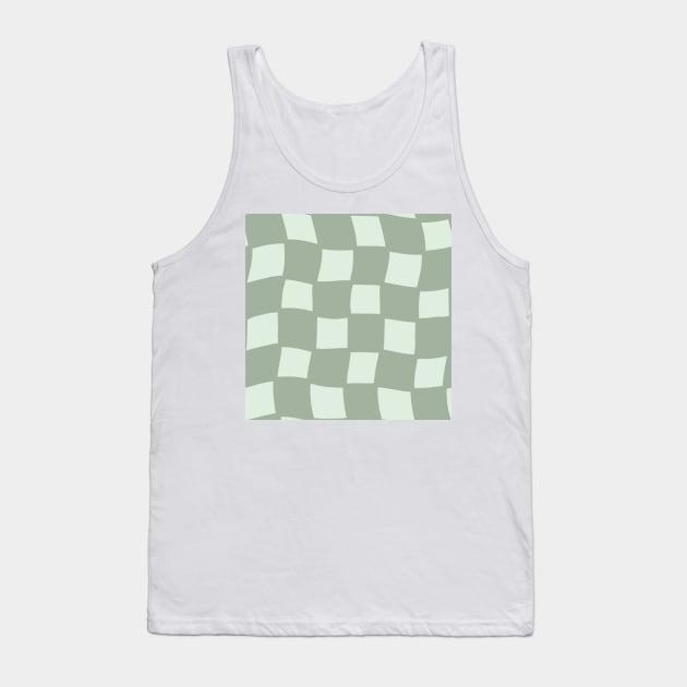 Abstract Checker Board - muted sage green Tank Top by JuneNostalgia